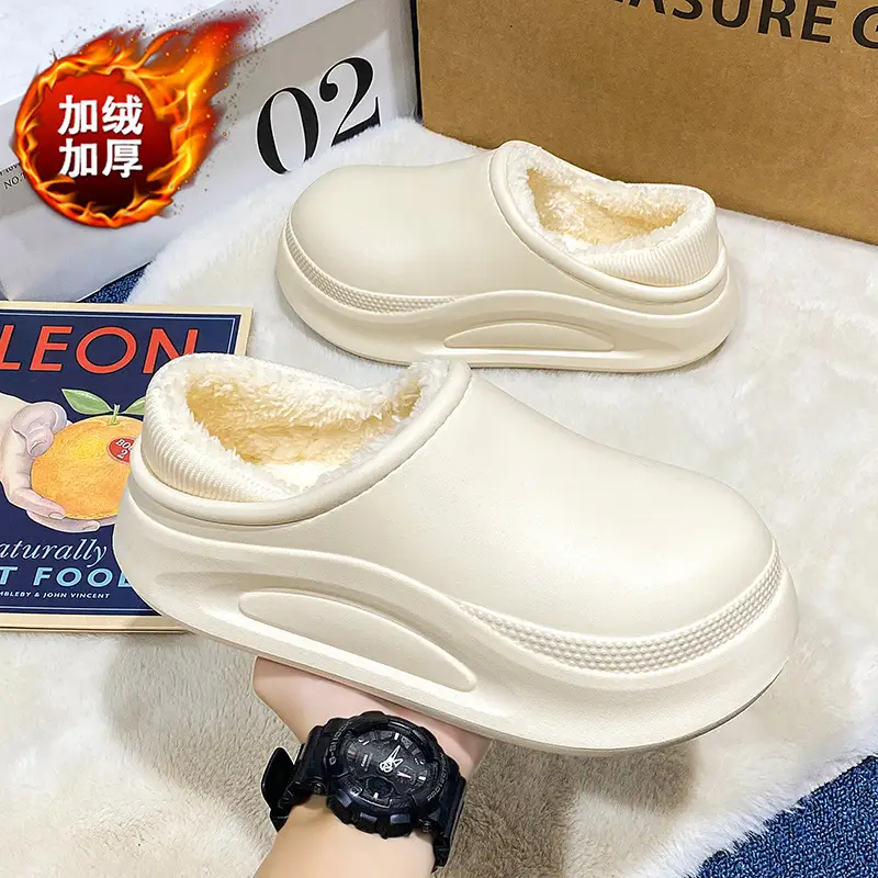Cross-Border Cotton Slippers for Men in Winter, Velvet, Warm, Waterproof, Fashionable Home and Outdoor Two-Wear Cotton Shoes, Couple Furry Slippers - Image 16