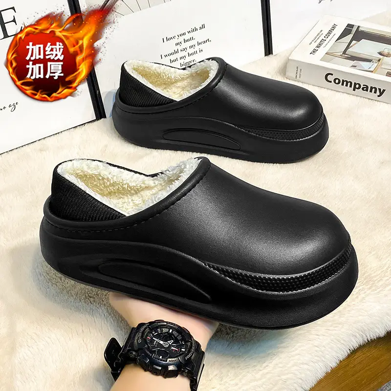 Cross-Border Cotton Slippers for Men in Winter, Velvet, Warm, Waterproof, Fashionable Home and Outdoor Two-Wear Cotton Shoes, Couple Furry Slippers - Image 17