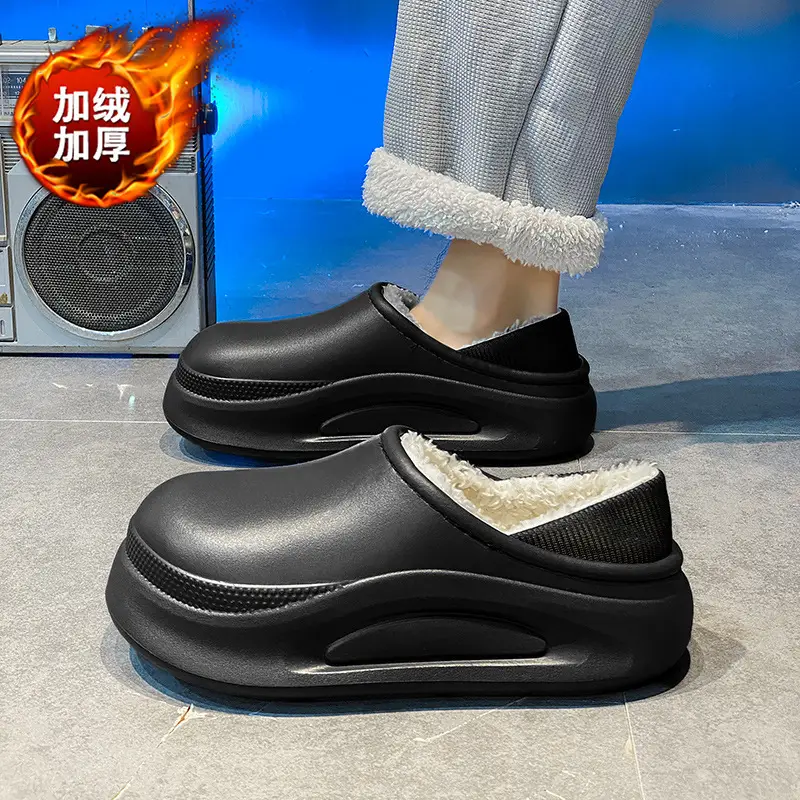 Cross-Border Cotton Slippers for Men in Winter, Velvet, Warm, Waterproof, Fashionable Home and Outdoor Two-Wear Cotton Shoes, Couple Furry Slippers - Image 19