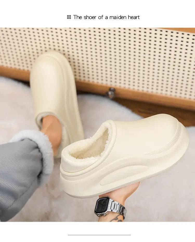 Cross-Border Cotton Slippers for Men in Winter, Velvet, Warm, Waterproof, Fashionable Home and Outdoor Two-Wear Cotton Shoes, Couple Furry Slippers — feature 10