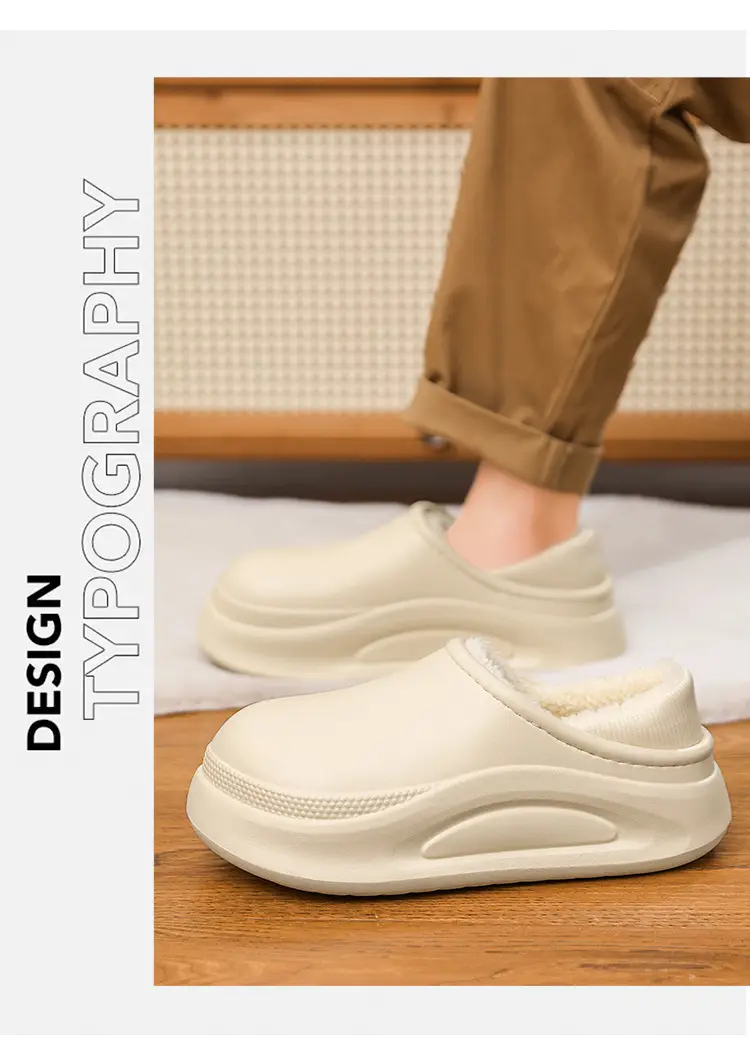 Cross-Border Cotton Slippers for Men in Winter, Velvet, Warm, Waterproof, Fashionable Home and Outdoor Two-Wear Cotton Shoes, Couple Furry Slippers — feature 11