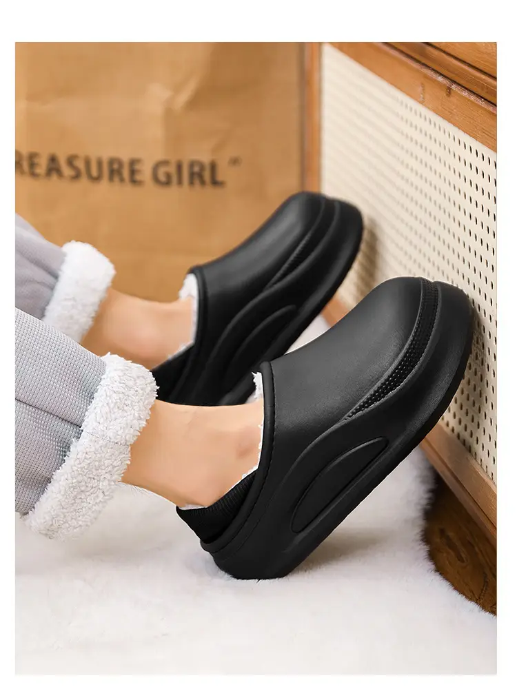 Cross-Border Cotton Slippers for Men in Winter, Velvet, Warm, Waterproof, Fashionable Home and Outdoor Two-Wear Cotton Shoes, Couple Furry Slippers — feature 13