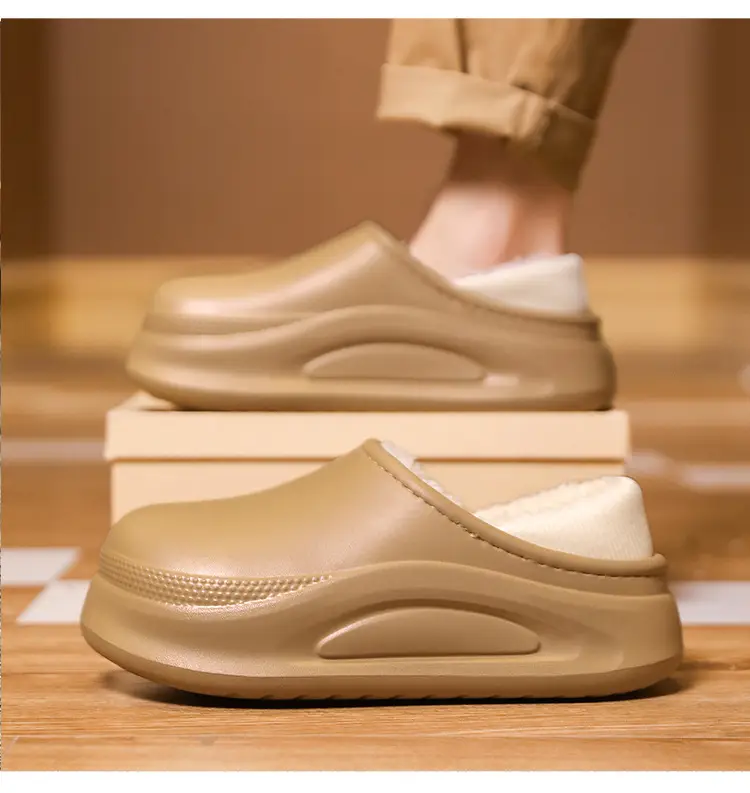 Cross-Border Cotton Slippers for Men in Winter, Velvet, Warm, Waterproof, Fashionable Home and Outdoor Two-Wear Cotton Shoes, Couple Furry Slippers — feature 16
