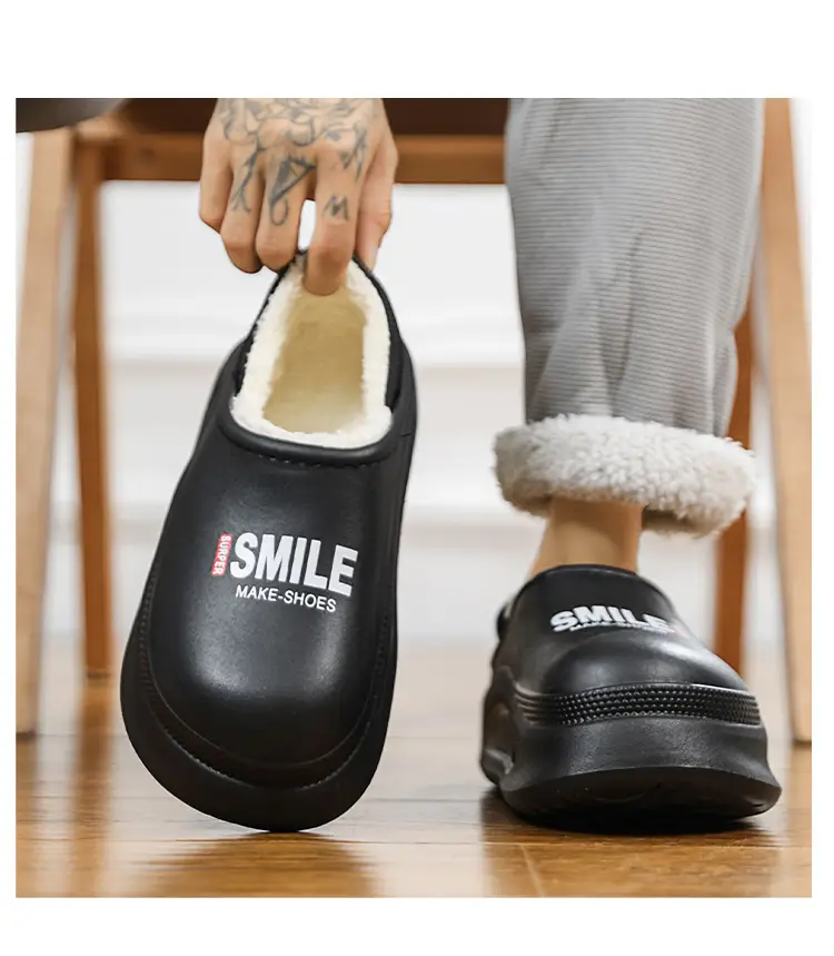 Cross-Border Cotton Slippers for Men in Winter, Velvet, Warm, Waterproof, Fashionable Home and Outdoor Two-Wear Cotton Shoes, Couple Furry Slippers — feature 28