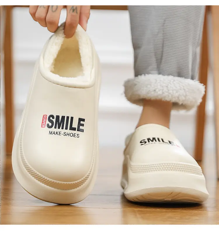 Cross-Border Cotton Slippers for Men in Winter, Velvet, Warm, Waterproof, Fashionable Home and Outdoor Two-Wear Cotton Shoes, Couple Furry Slippers — feature 32