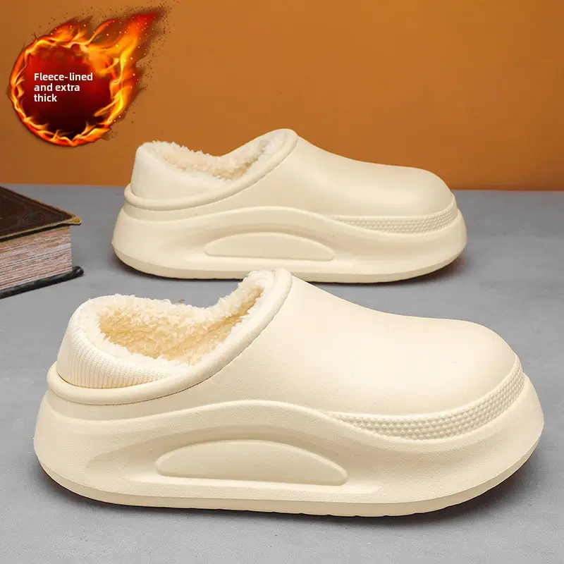 Cross-Border Cotton Slippers for Men in Winter, Velvet, Warm, Waterproof, Fashionable Home and Outdoor Two-Wear Cotton Shoes, Couple Furry Slippers - Image 13