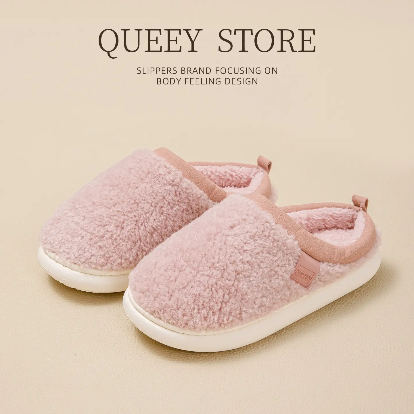 Silent Cotton Slippers Women Pink Winter Autumn - Image 5