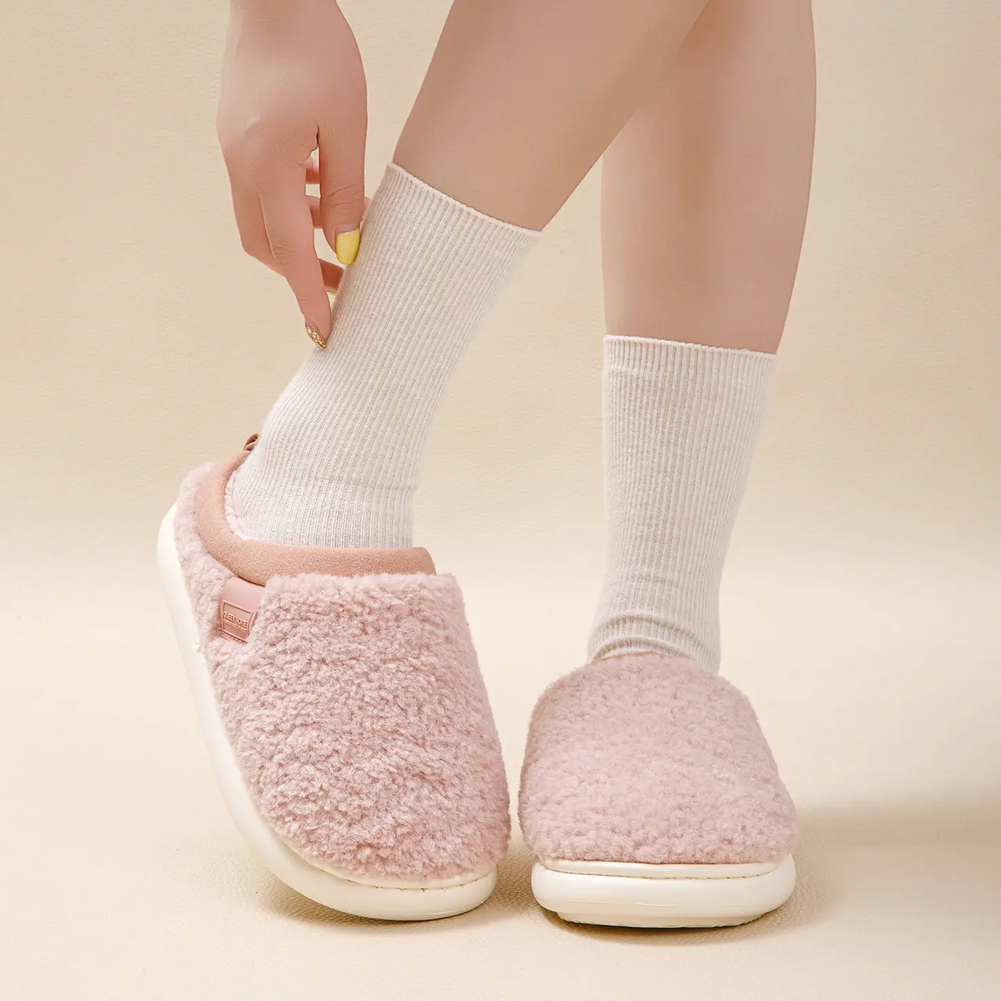 Silent Cotton Slippers Women Pink Winter Autumn - Image 7