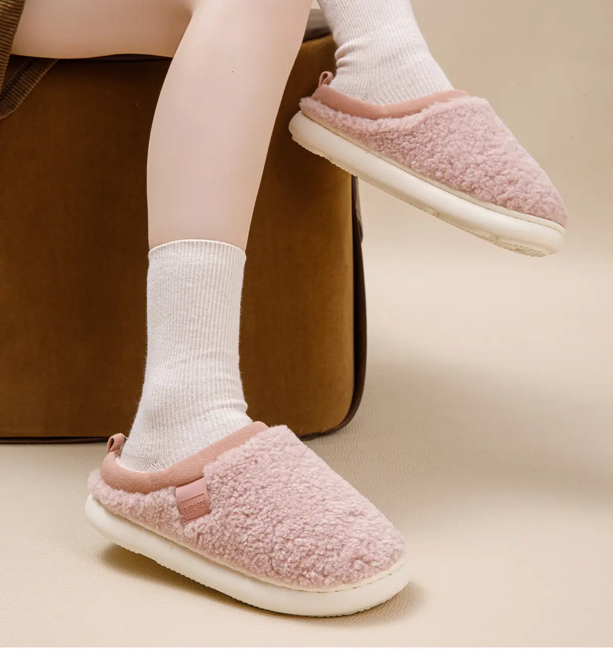 Silent Cotton Slippers Women Pink Winter Autumn — feature 12