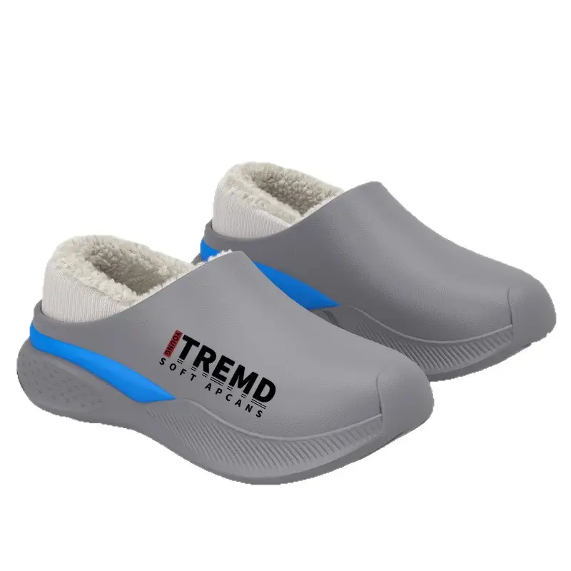 Men's Grey Cotton Slip-On Winter Sneakers Warm - Image 10