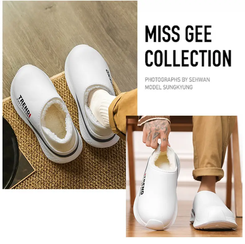 Men's Grey Cotton Slip-On Winter Sneakers Warm — feature 10