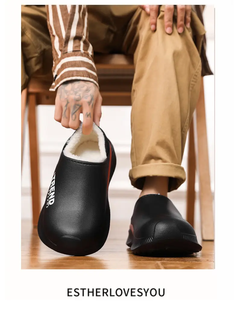 Men's Grey Cotton Slip-On Winter Sneakers Warm — feature 12