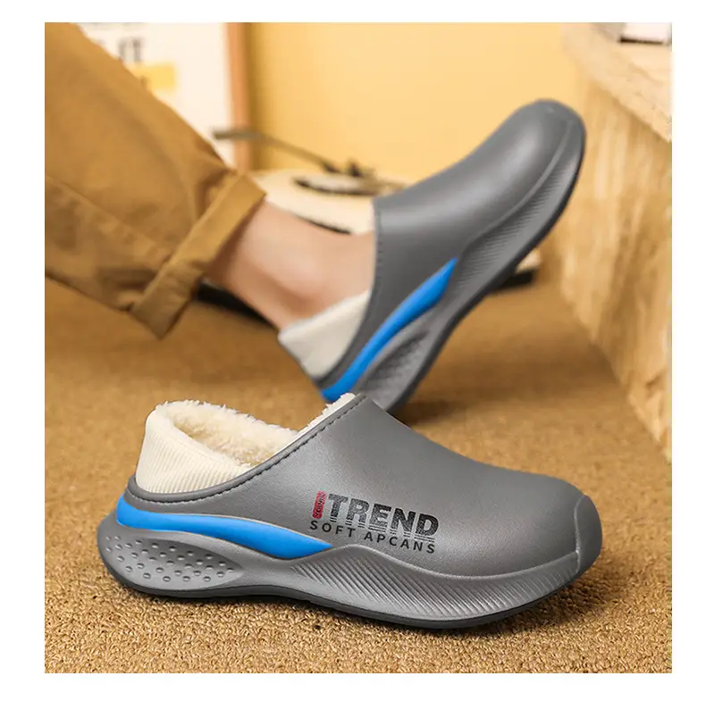 Men's Grey Cotton Slip-On Winter Sneakers Warm — feature 18