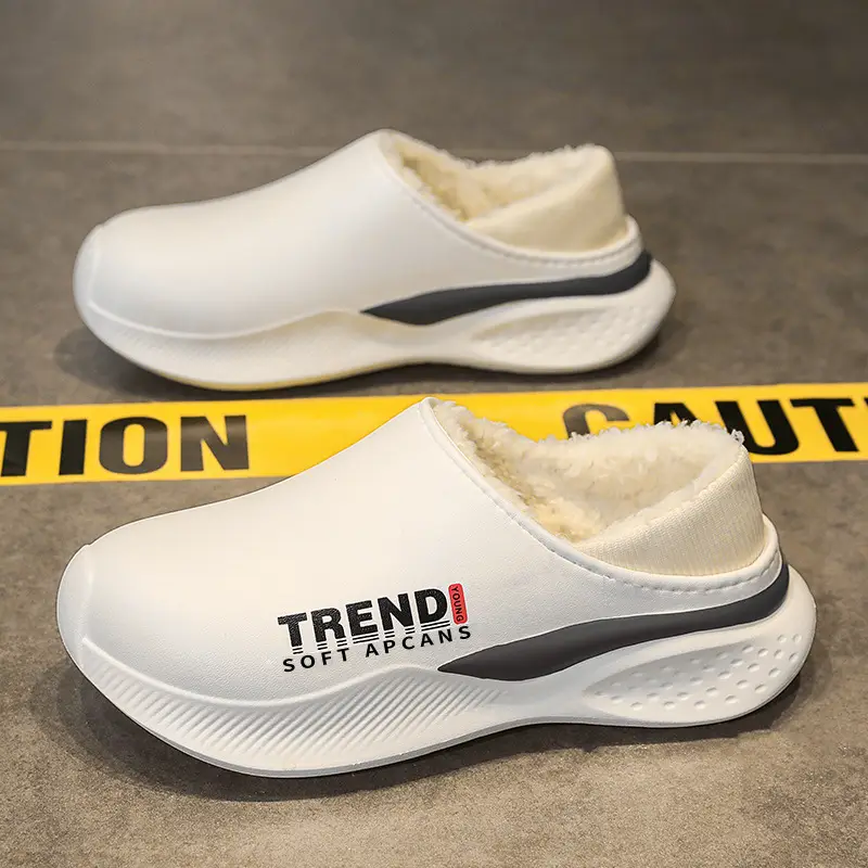 Men's Grey Cotton Slip-On Winter Sneakers Warm - Image 3