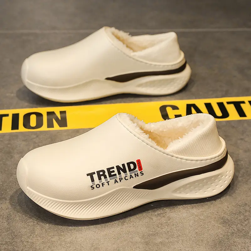 Men's Grey Cotton Slip-On Winter Sneakers Warm - Image 4