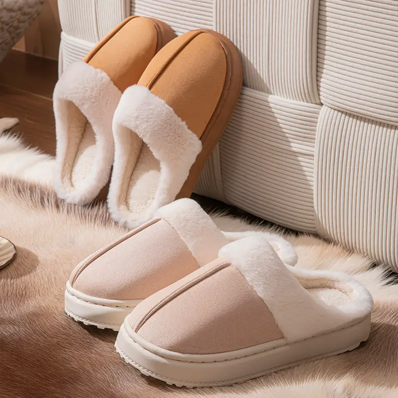Plush Cotton Slippers, Thickened Winter Home Fleece-Lined, Can Be Worn Outside, Warm Couple Slippers, Cotton Slippers That Feel Like Stepping on Shit - Image 6