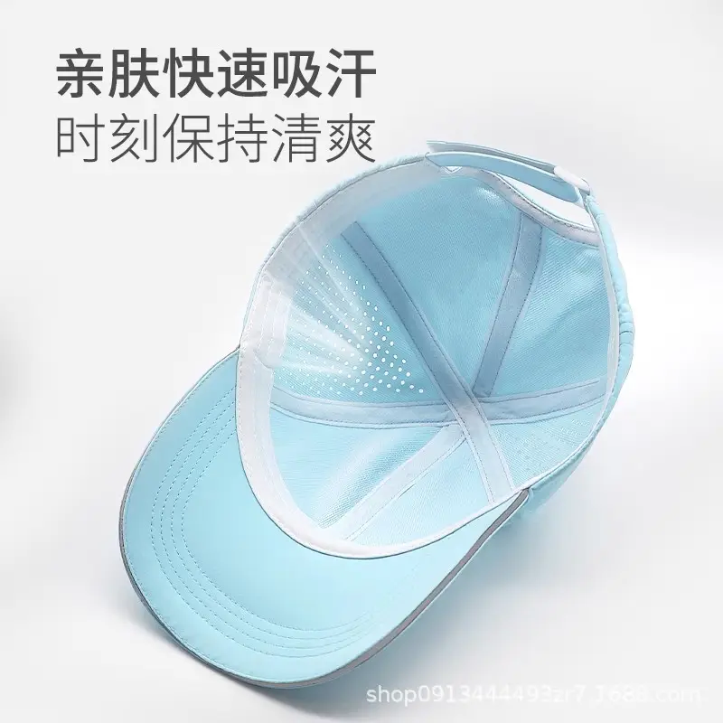 Men Black Baseball Cap with Wide Brim & Quick-Drying Fabric - Image 7