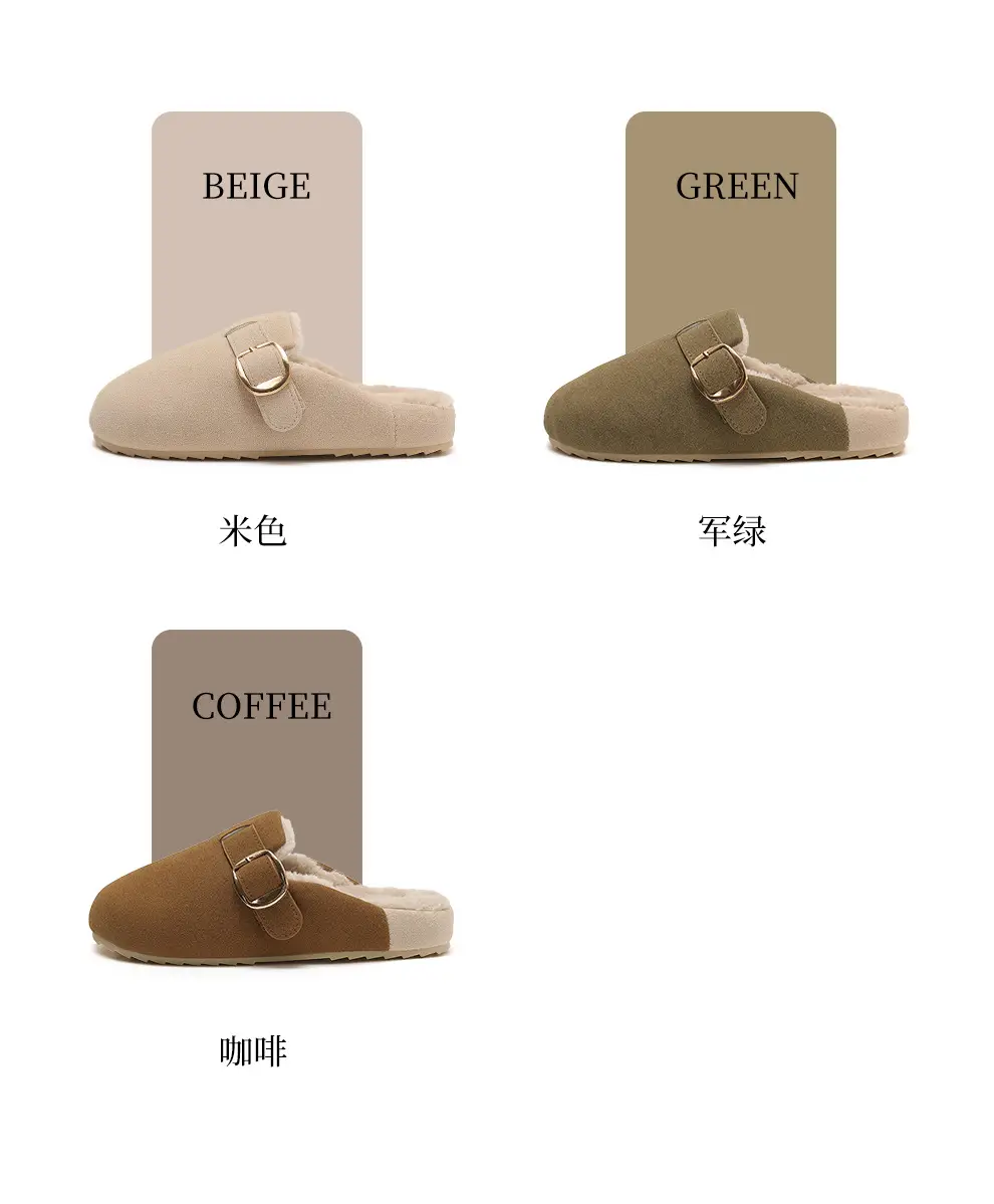 Birkenstock Slippers for Women, Autumn and Winter, Outdoor Wear, Home Indoor, Soft Sole, Non-Slip, Plush, Warm, Suede Cotton Slippers Wholesale — feature 10