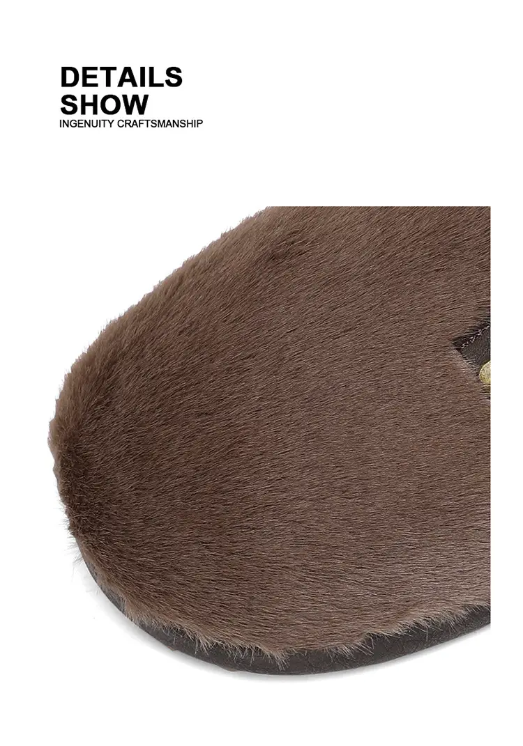 Men's Winter Non-Slip Indoor Home Warm Cotton Slippers with Plush Thickened Simple Half-Cover Fur Slippers — feature 6