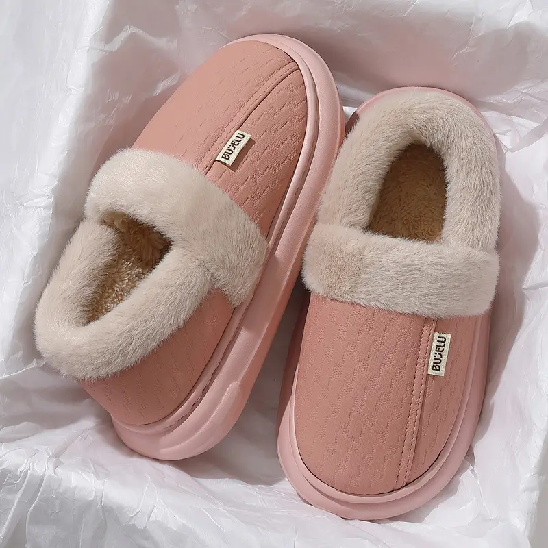 Home Cotton Slippers for Men in Autumn and Winter for Middle-Aged and Elderly People at Home Waterproof Outer Wear Windproof Thick Plush Warm Cotton Shoes for Women Wholesale - Image 8