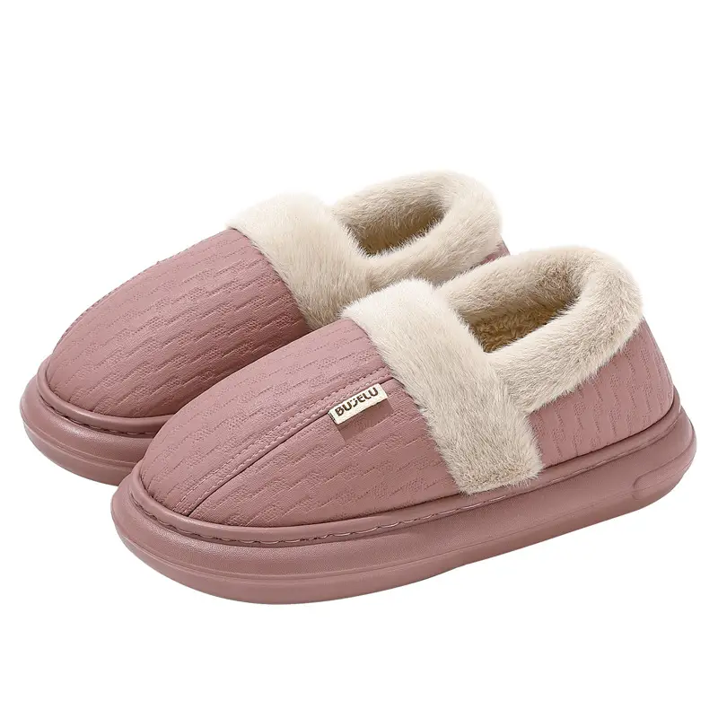 Home Cotton Slippers for Men in Autumn and Winter for Middle-Aged and Elderly People at Home Waterproof Outer Wear Windproof Thick Plush Warm Cotton Shoes for Women Wholesale - Image 9