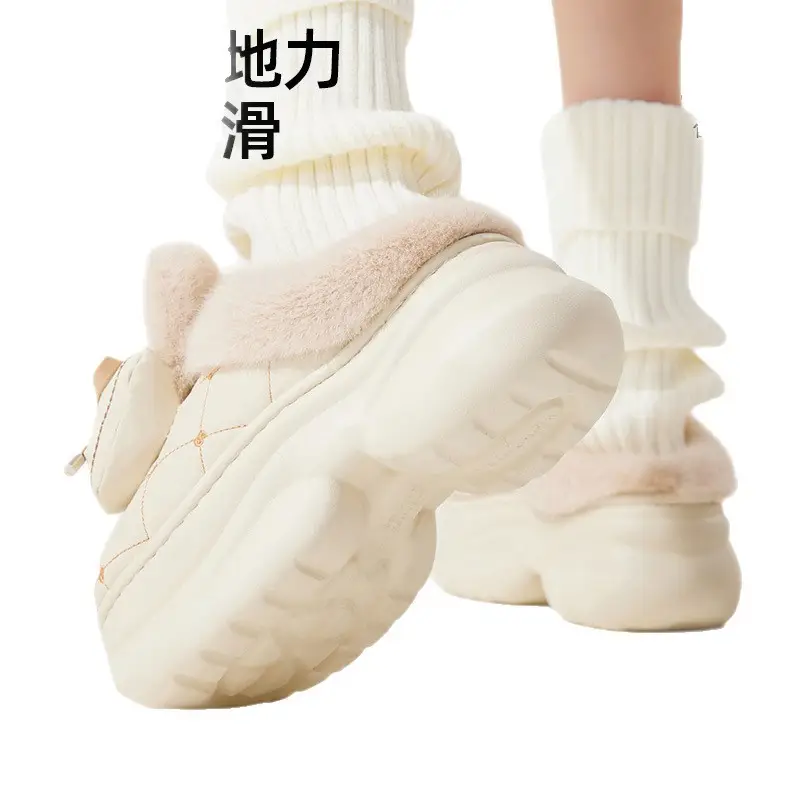 Bow Knot Waterproof Thick Slippers 2025 Warm