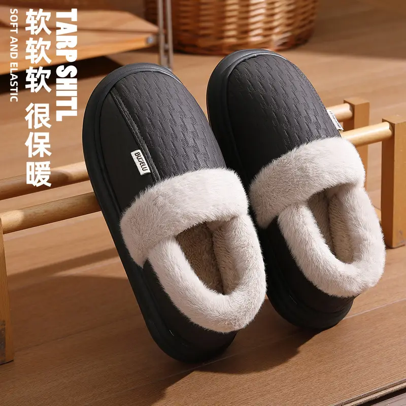 Waterproof Cotton Slippers for Men, Winter Home Use, Wool Slippers for Autumn and Winter, Windproof, Thick, Warm Cotton Shoes for Women, Winter Wholesale - Image 6
