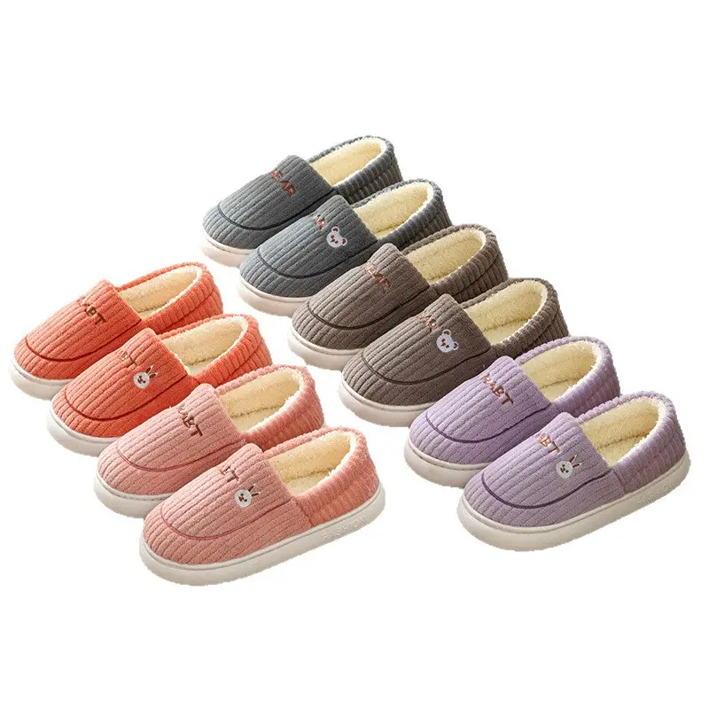 Cute Cotton Slippers for Women in Winter, Fleece-Lined, Warm, Non-Slip, Thick-Soled, Home Indoor Couple Plush Confinement Shoes for Men - Image 10