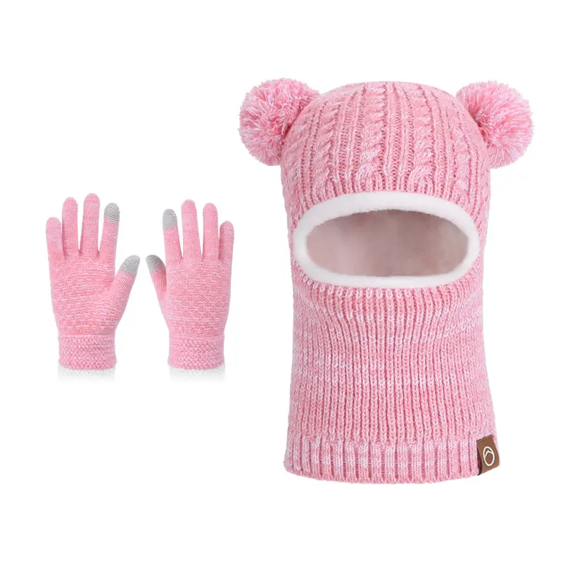 Winter Warm Knitted Woolen Hat for Boys and Girls, Kidsren's Hat, Neck Scarf, Fleece-Lined and Thickeneded Ear Protection Pullover Hat
