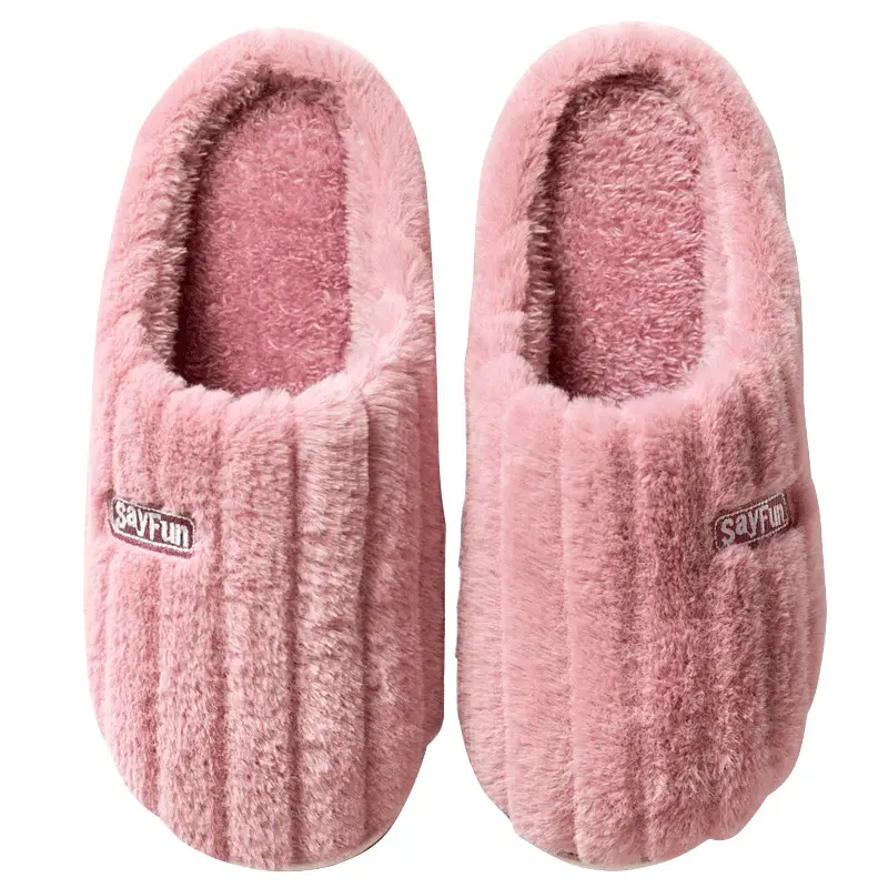 Jialiya Large Size Cotton Slippers for Men 2025 Winter New Indoor Home Warm Plush Couple Cotton Slippers for Women - Image 13