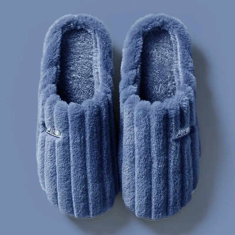Jialiya Large Size Cotton Slippers for Men 2025 Winter New Indoor Home Warm Plush Couple Cotton Slippers for Women - Image 2