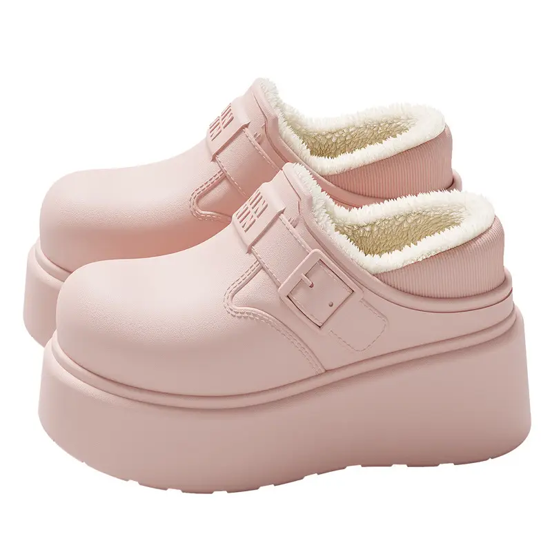 Waterproof Cotton Slippers for Women in Winter Home Indoor Fleece-Lined Warm Outer Wear Women's Thick-Soled Non-Slip Bag Heel Cotton Shoes Wholesale - Image 10