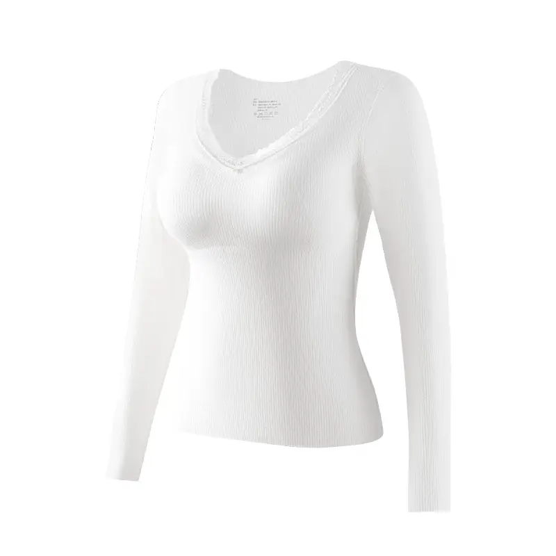 Autumn and Winter Self-Heating Thermal Underwear for Women, Fleece-Lined and Thickened Base Layer, Thermal Top and Pants with Chest Pads, Slim-Fit Thermal Set - Image 5