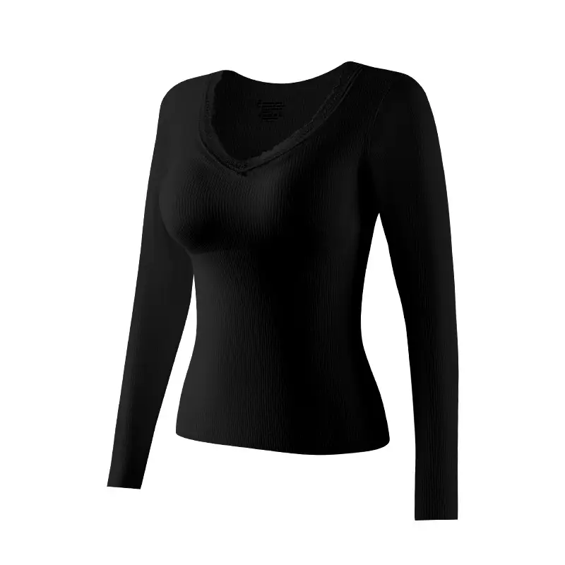 Autumn and Winter Self-Heating Thermal Underwear for Women, Fleece-Lined and Thickened Base Layer, Thermal Top and Pants with Chest Pads, Slim-Fit Thermal Set - Image 6