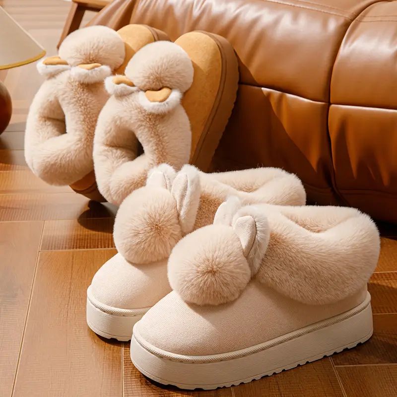 Women's Winter Plush Slippers with Heel 2025 - Image 5