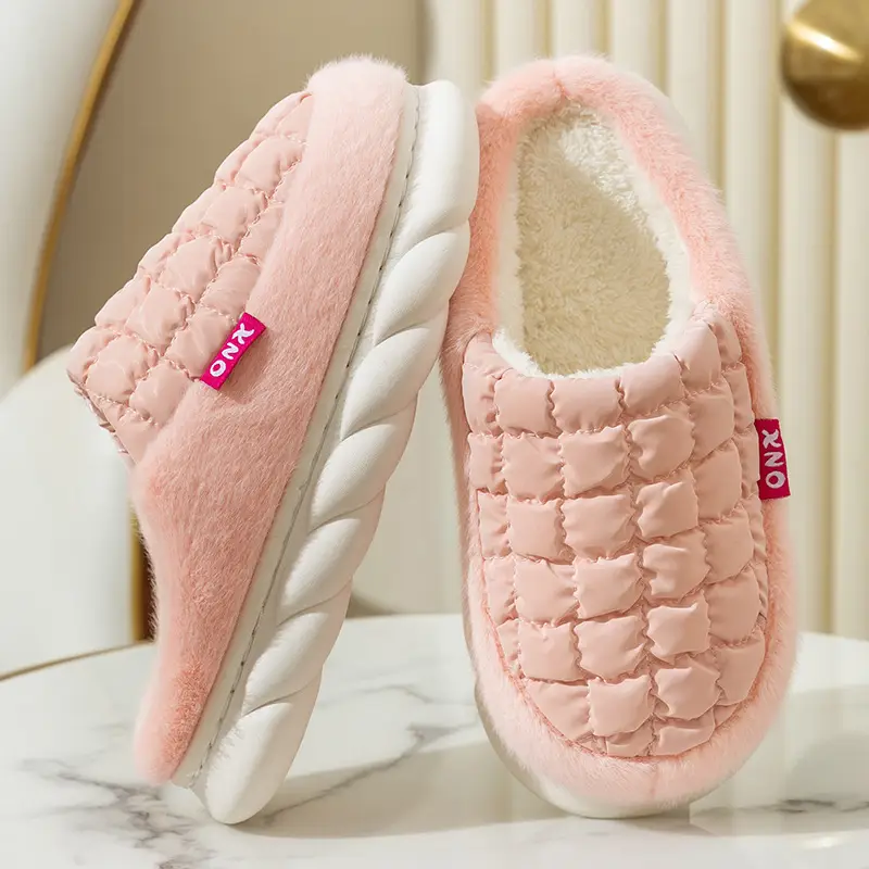 Men's 2025 New Winter Home Indoor Warm Couple Plush Slippers for Women in Autumn and Winter - Image 14