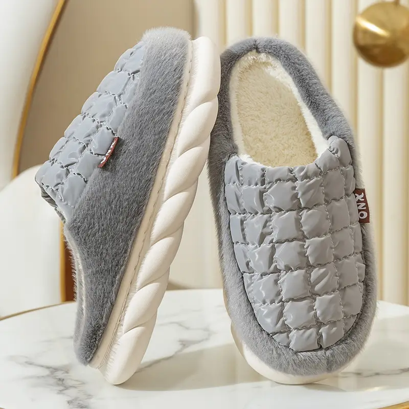 Men's 2025 New Winter Home Indoor Warm Couple Plush Slippers for Women in Autumn and Winter - Image 16