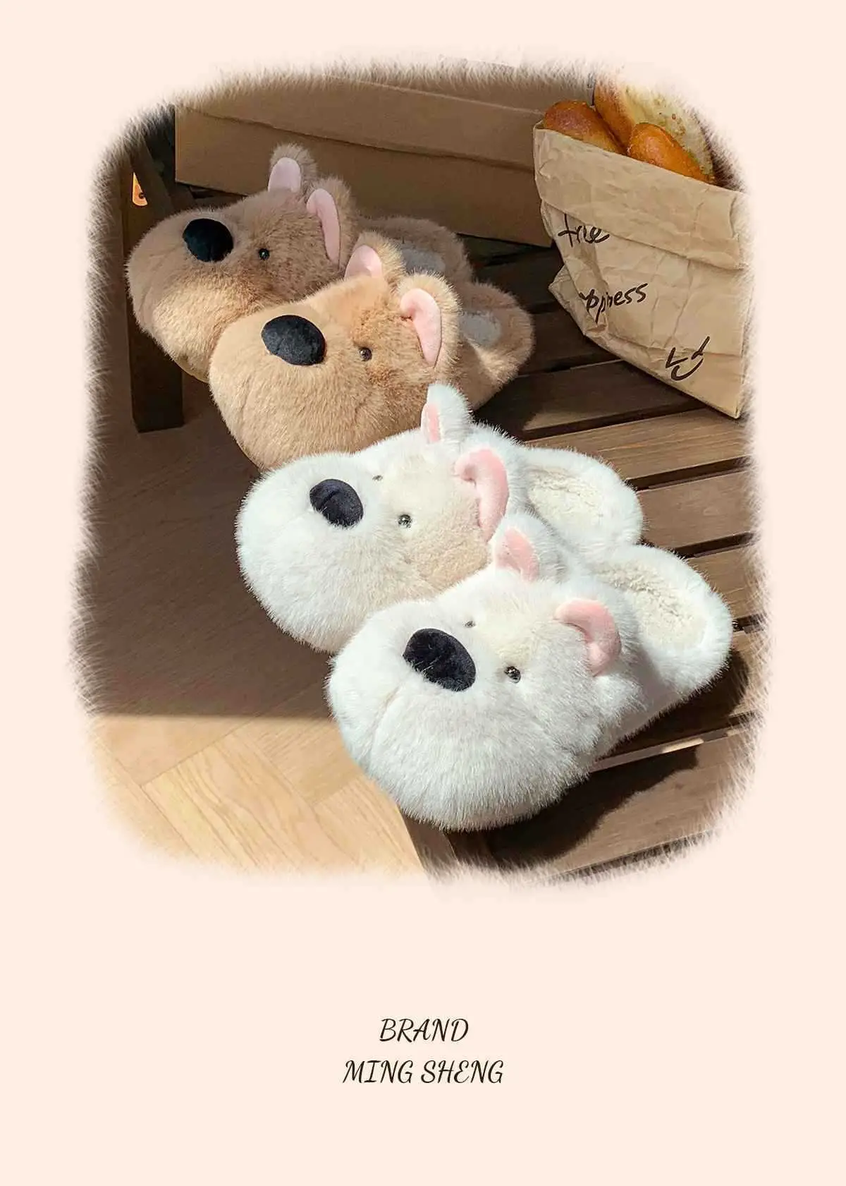 Cute Dog Fur Slippers Women 2025 Winter Warm Anti-Slip — feature 5