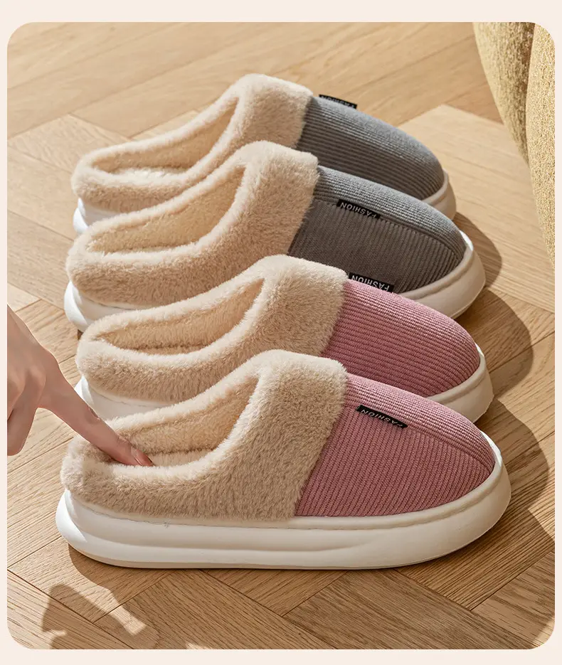 Thick-Soled Cotton Slippers, Non-Slip Winter Shoes, Indoor Slippers, Winter Warm Cotton Shoes, Plush Cotton Slippers, Home Slippers Wholesale — feature 16