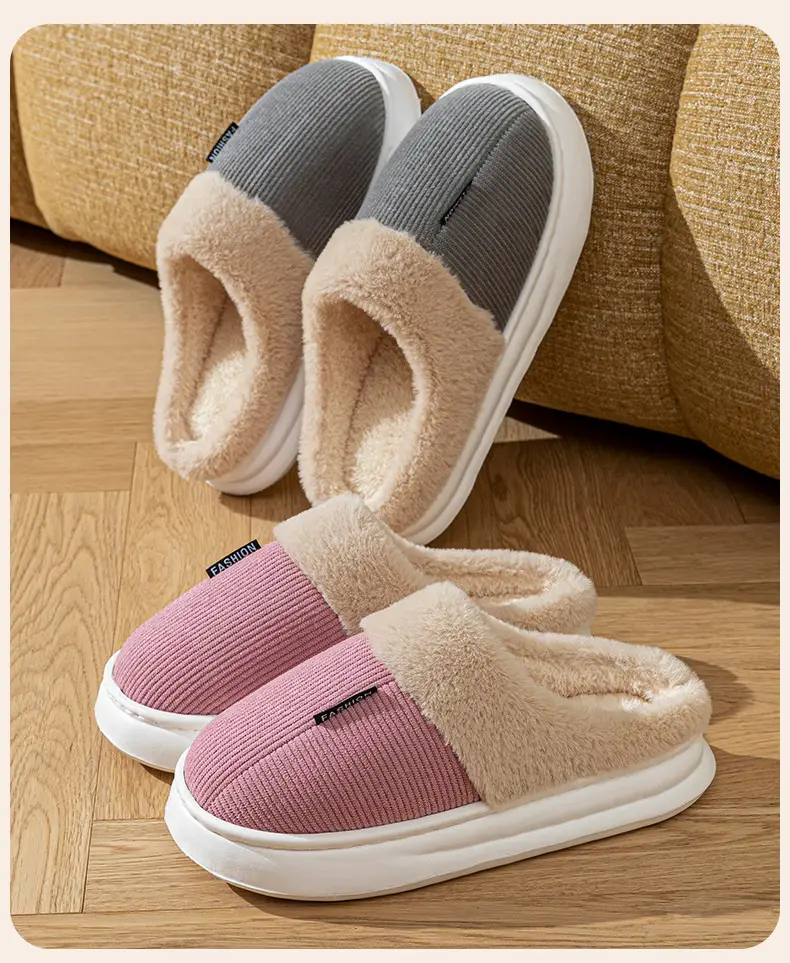 Thick-Soled Cotton Slippers, Non-Slip Winter Shoes, Indoor Slippers, Winter Warm Cotton Shoes, Plush Cotton Slippers, Home Slippers Wholesale — feature 18