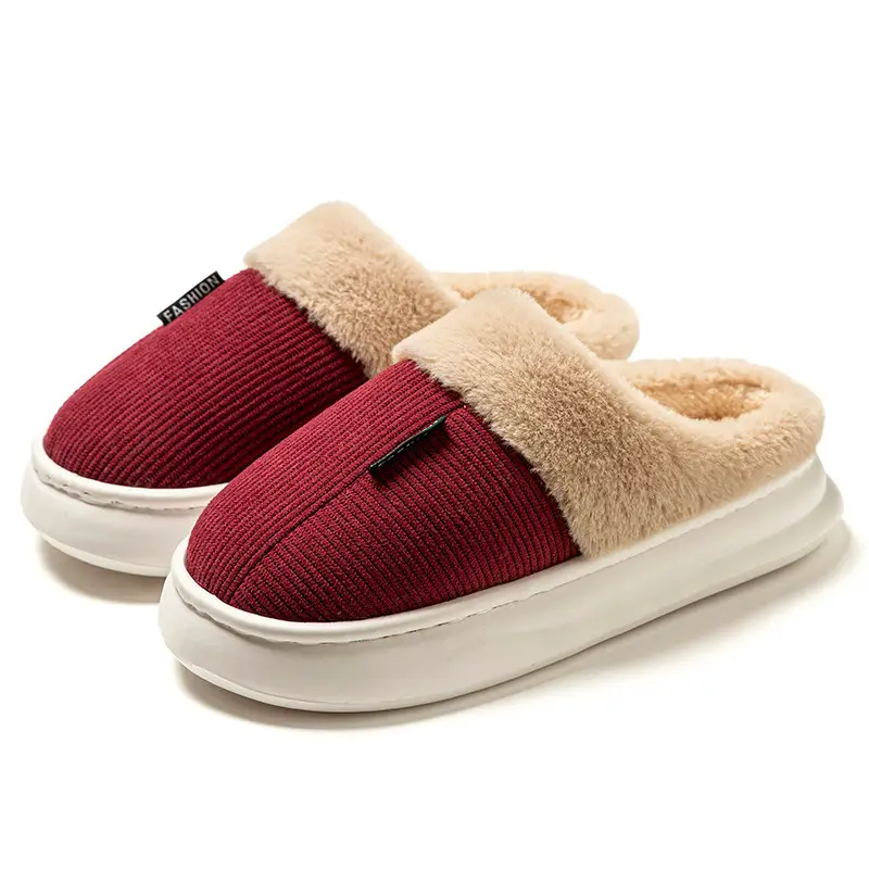 Thick-Soled Cotton Slippers, Non-Slip Winter Shoes, Indoor Slippers, Winter Warm Cotton Shoes, Plush Cotton Slippers, Home Slippers Wholesale - Image 2