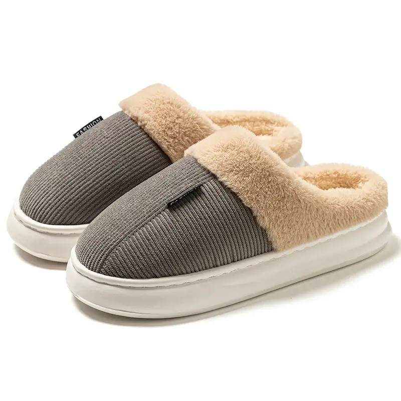 Thick-Soled Cotton Slippers, Non-Slip Winter Shoes, Indoor Slippers, Winter Warm Cotton Shoes, Plush Cotton Slippers, Home Slippers Wholesale - Image 3