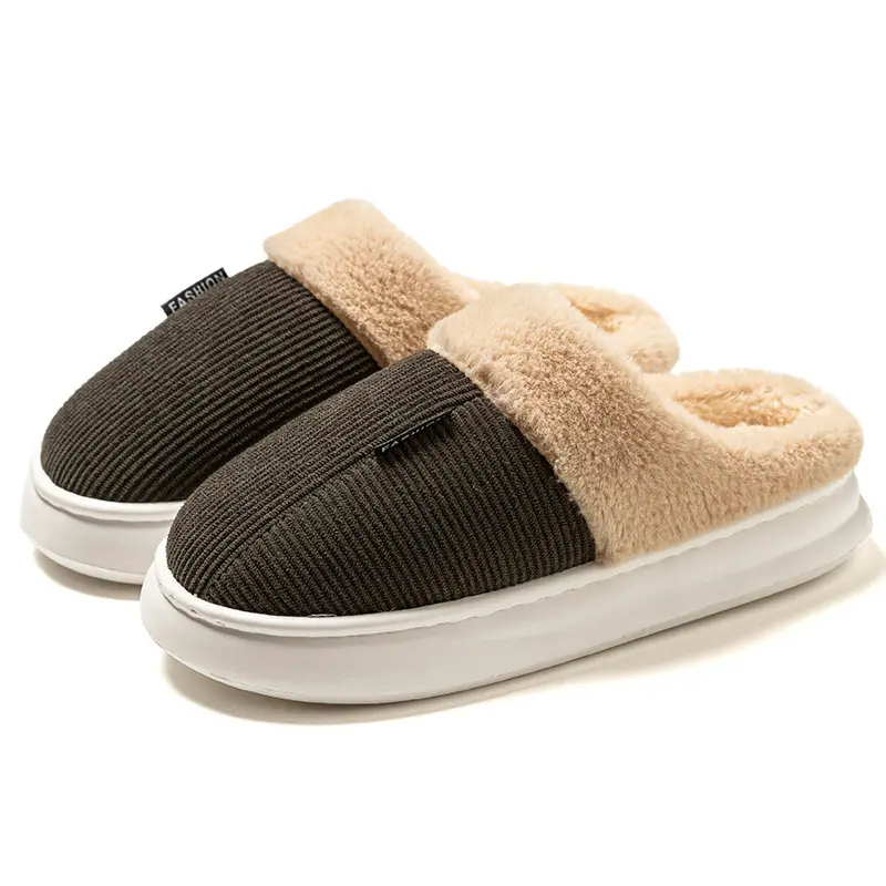 Thick-Soled Cotton Slippers, Non-Slip Winter Shoes, Indoor Slippers, Winter Warm Cotton Shoes, Plush Cotton Slippers, Home Slippers Wholesale - Image 4