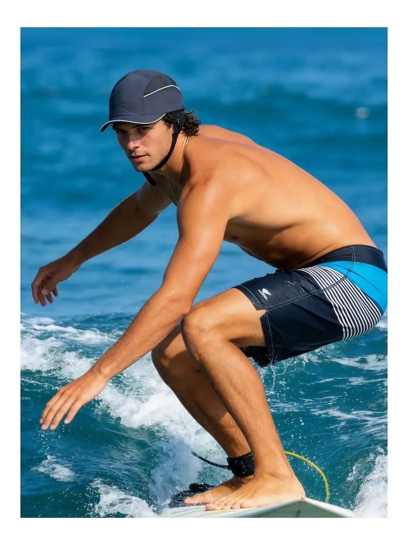 Black Windproof Sea Surfing Hat with Adjustable Strap — feature 18