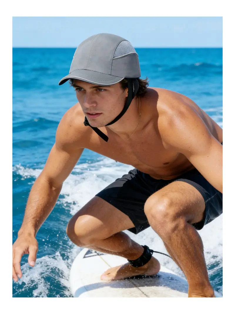 Black Windproof Sea Surfing Hat with Adjustable Strap — feature 20