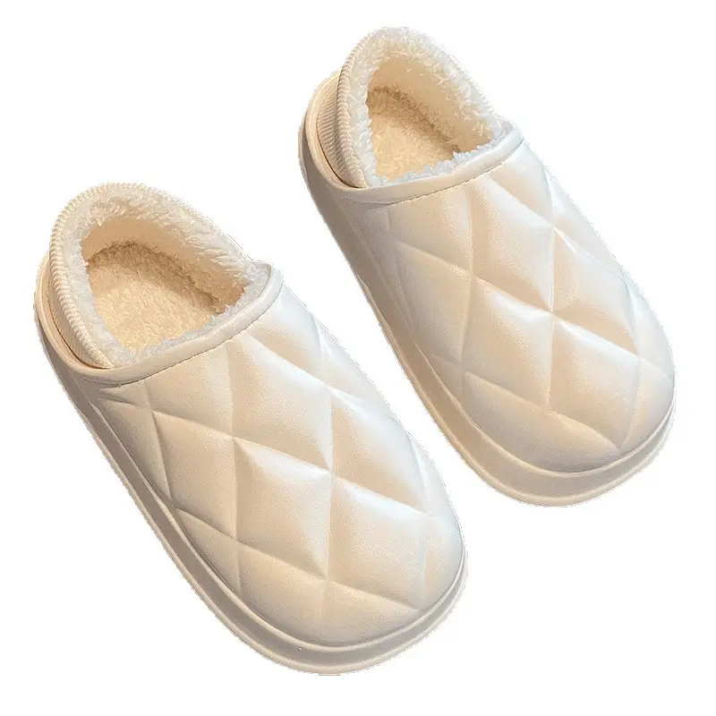 Women's Waterproof Cotton Slippers Winter Warm Thick Sole