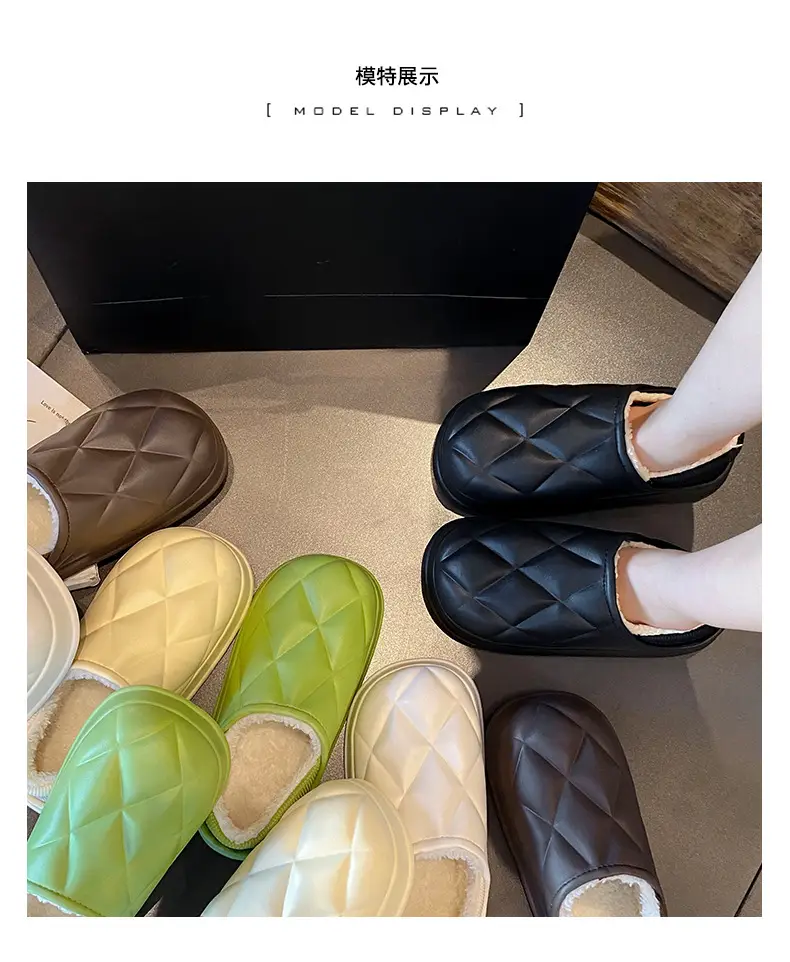 Women's Waterproof Cotton Slippers Winter Warm Thick Sole — feature 15