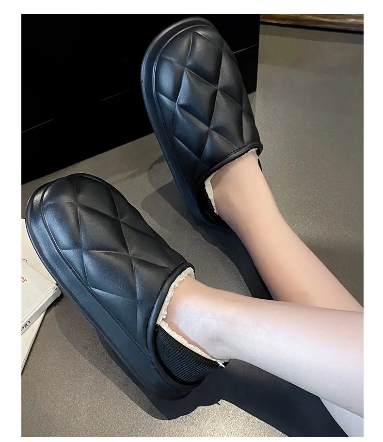 Women's Waterproof Cotton Slippers Winter Warm Thick Sole — feature 17