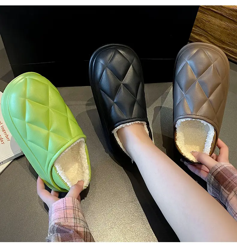 Women's Waterproof Cotton Slippers Winter Warm Thick Sole — feature 18