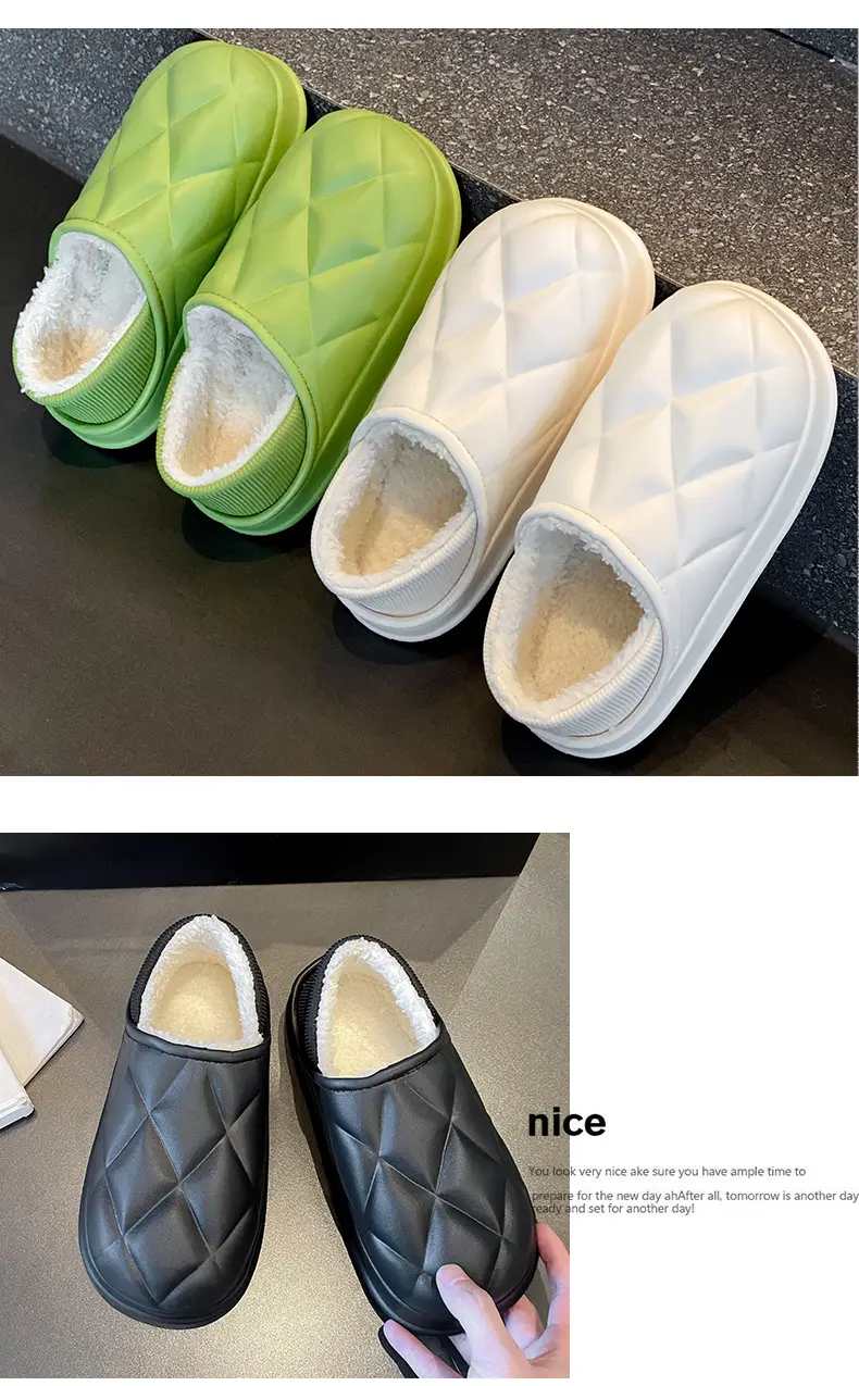 Women's Waterproof Cotton Slippers Winter Warm Thick Sole — feature 8